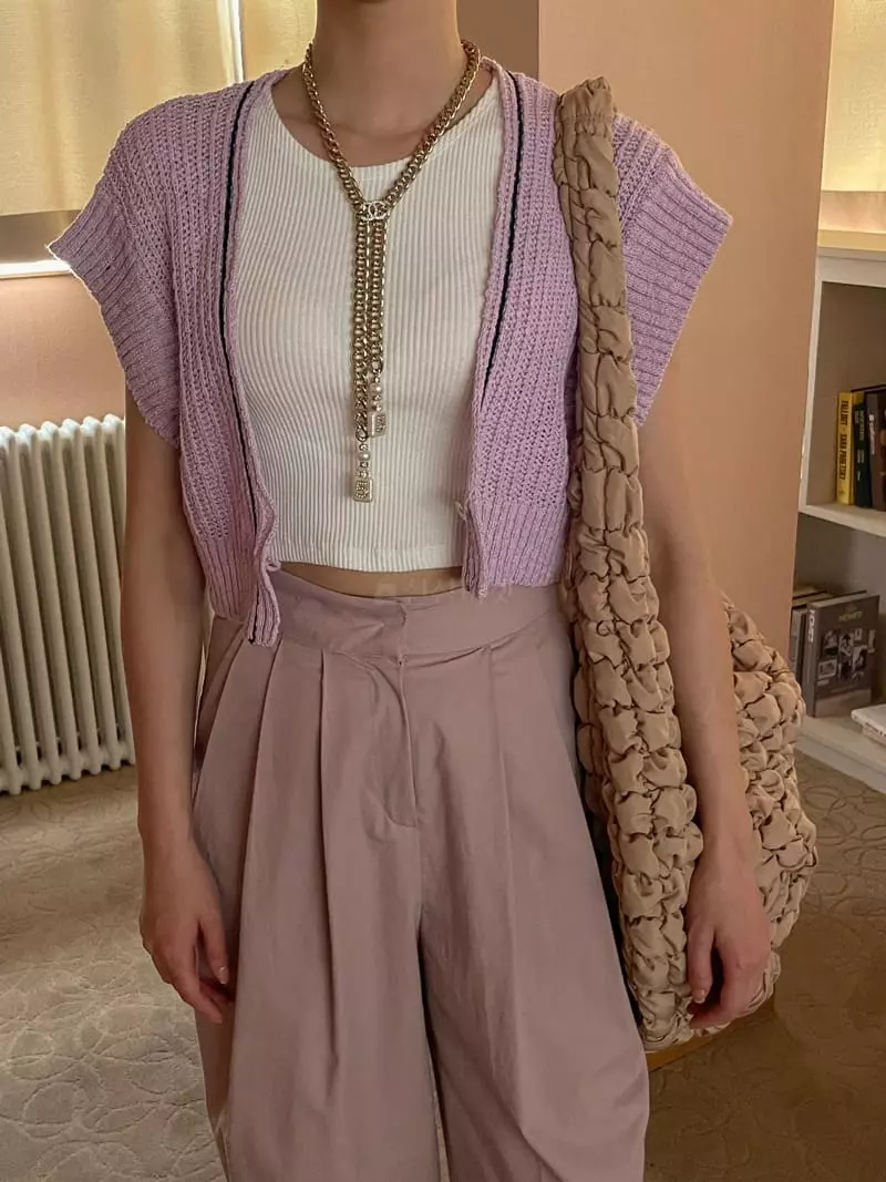 Dailyjud - Korean Women Fashion - #momslook - Color Crop Knit