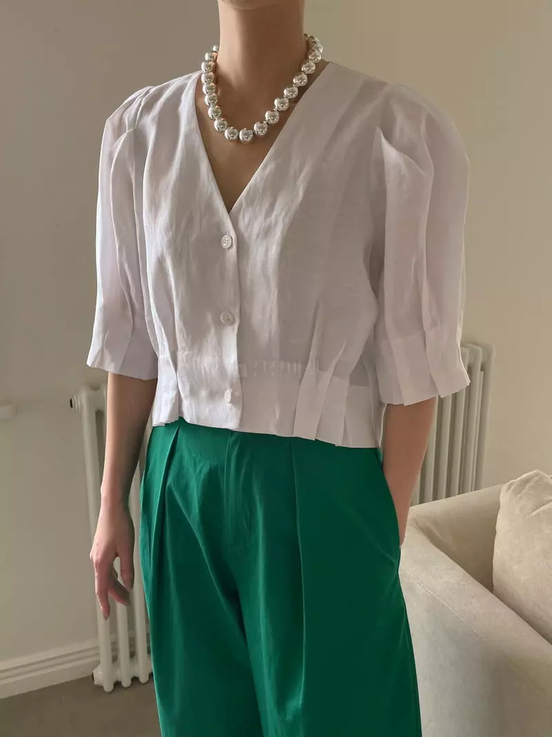 Dailyjud - Korean Women Fashion - #momslook - V Blouse - 3