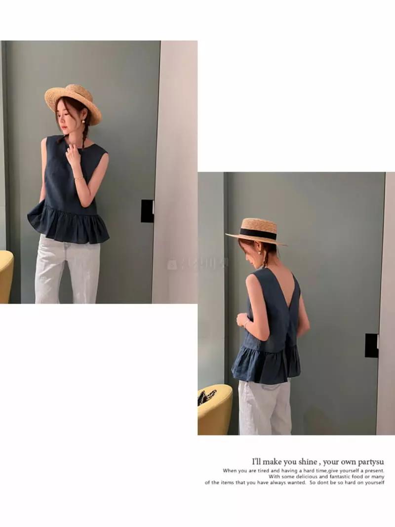 Dailyjud - Korean Women Fashion - #vintagekidsstyle - Hoshi Sleeveless Blouse - 4