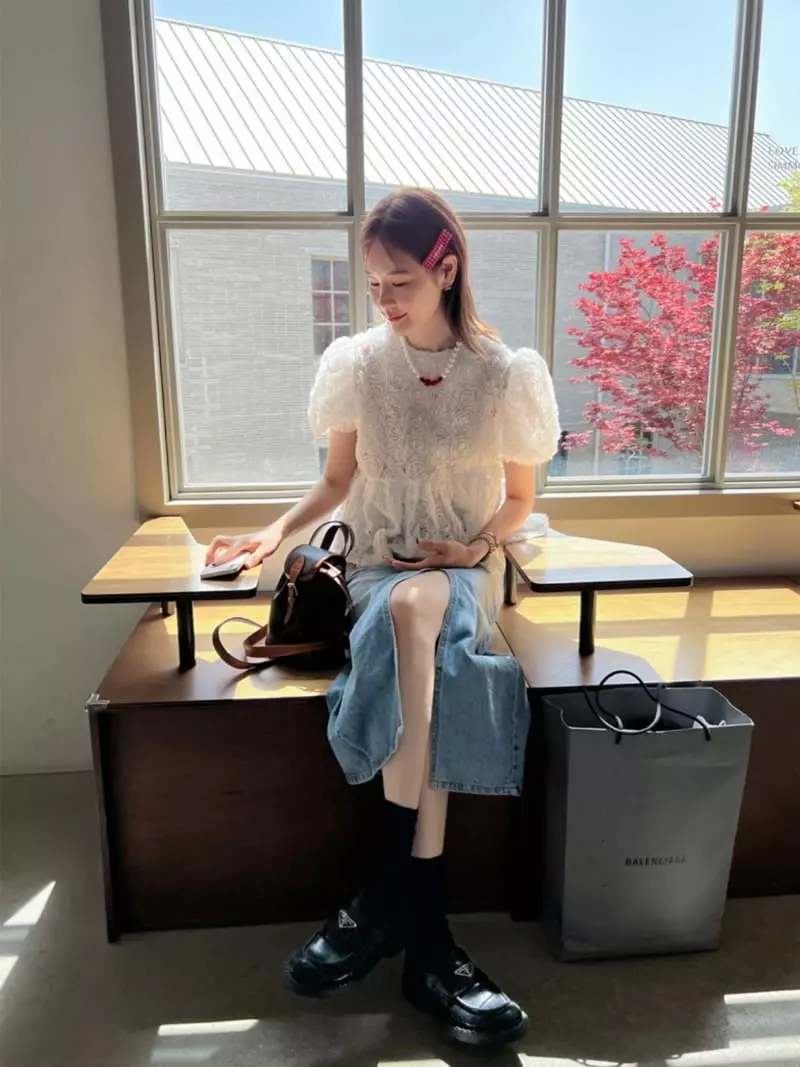 Dailyjud - Korean Women Fashion - #womensfashion - Rose Lace Blouse