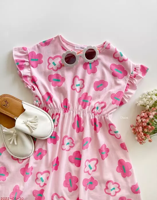 Dsaint - Korean Children Fashion - #littlefashionista - Flower One-piece