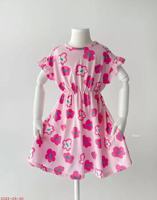 Dsaint - Korean Children Fashion - #minifashionista - Flower One-piece - 3