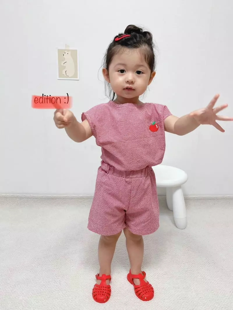 Edition - Korean Children Fashion - #littlefashionista - Fruit Jijimi Top Bottom Set - 8