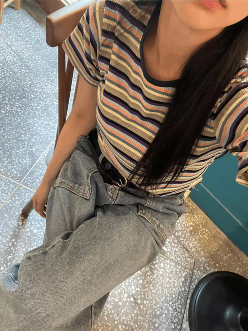 Enten - Korean Women Fashion - #momslook - Apolo Stripes Tee - 2