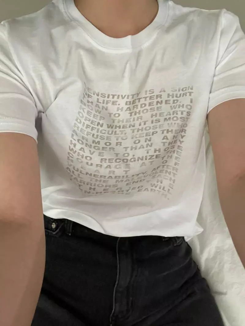 Enten - Korean Women Fashion - #momslook - Sensitive Tee