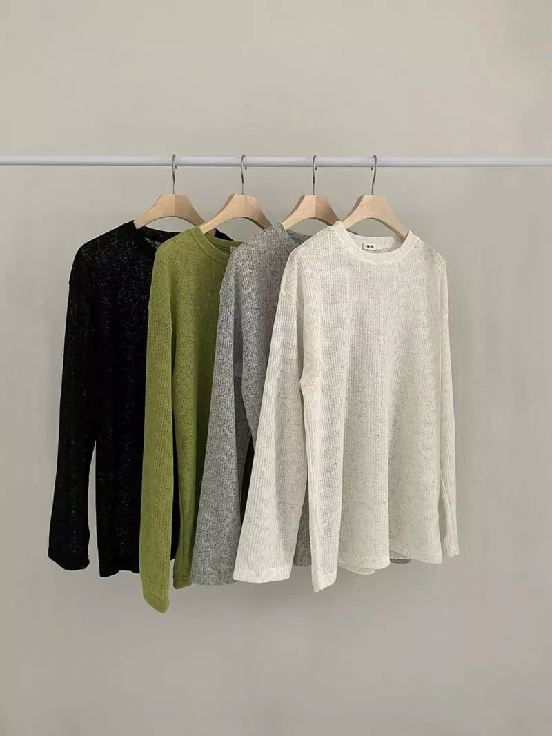 Enten - Korean Women Fashion - #momslook - Knit Tee - 3