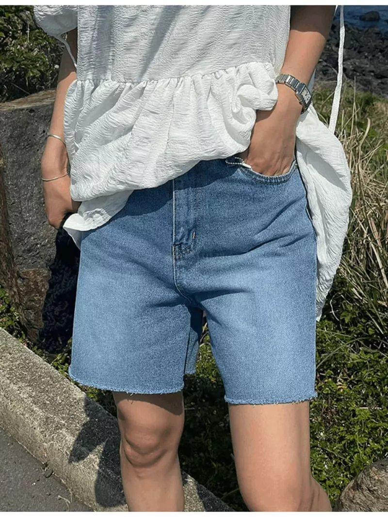 Enten - Korean Women Fashion - #momslook - 113 Denim Shorts