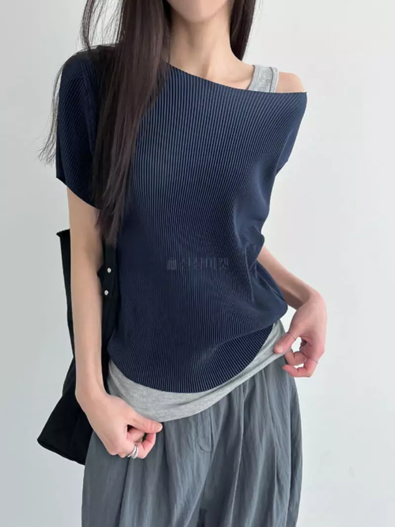 Enten - Korean Women Fashion - #momslook - Pleats Tee - 5