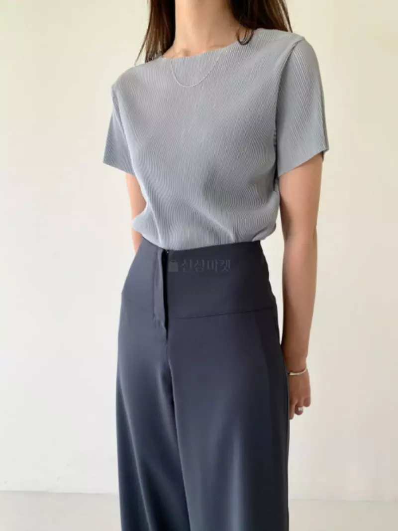 Enten - Korean Women Fashion - #momslook - Pleats Tee - 7