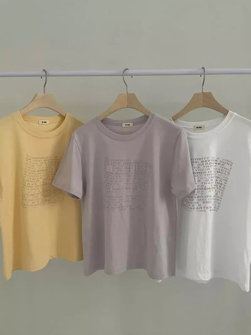 Enten - Korean Women Fashion - #momslook - Sensitive Tee - 4