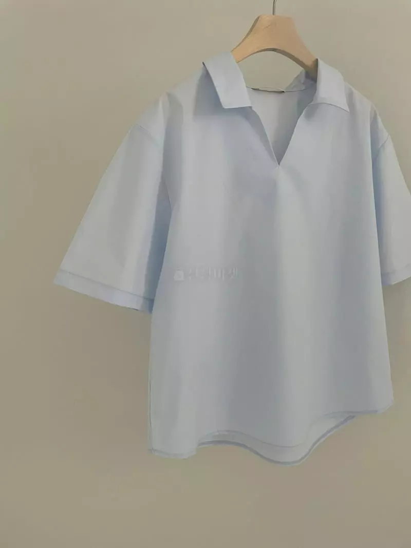 Enten - Korean Women Fashion - #momslook - V Neck Shirt - 4
