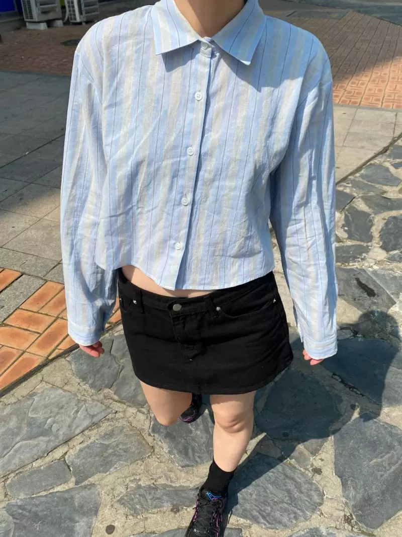 Enten - Korean Women Fashion - #momslook - Basil Crop Shirt - 4