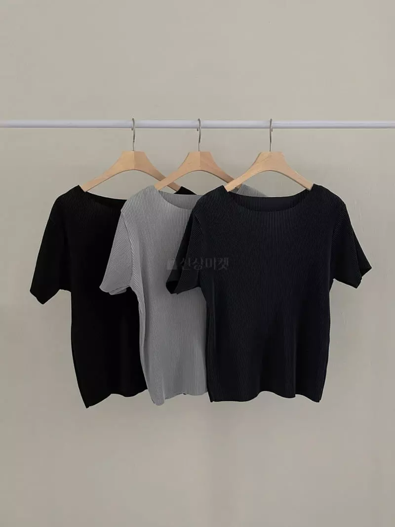 Enten - Korean Women Fashion - #momslook - Pleats Tee - 4