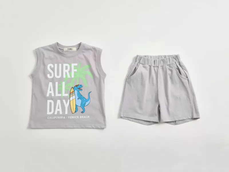 Fashion King - Korean Children Fashion - #kidsstore - Surf Day Sleeveless Bottom Set - 12