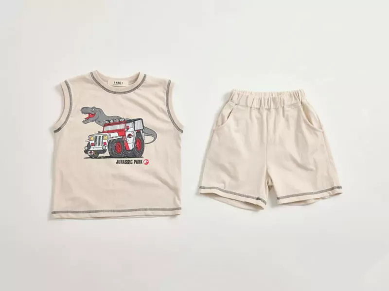 Fashion King - Korean Children Fashion - #kidsstore - Jurassic Sleeveless Top Bottom Set - 11