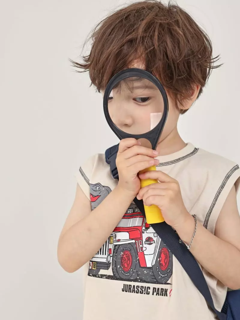 Fashion King - Korean Children Fashion - #toddlerclothing - Jurassic Sleeveless Top Bottom Set - 4