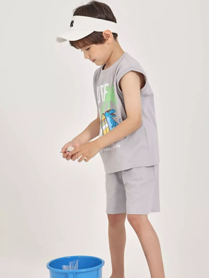 Fashion King - Korean Children Fashion - #todddlerfashion - Surf Day Sleeveless Bottom Set - 4