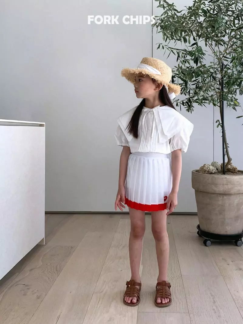 Fork Chips - Korean Children Fashion - #Kfashion4kids - Patch Pleats Skirt - 11
