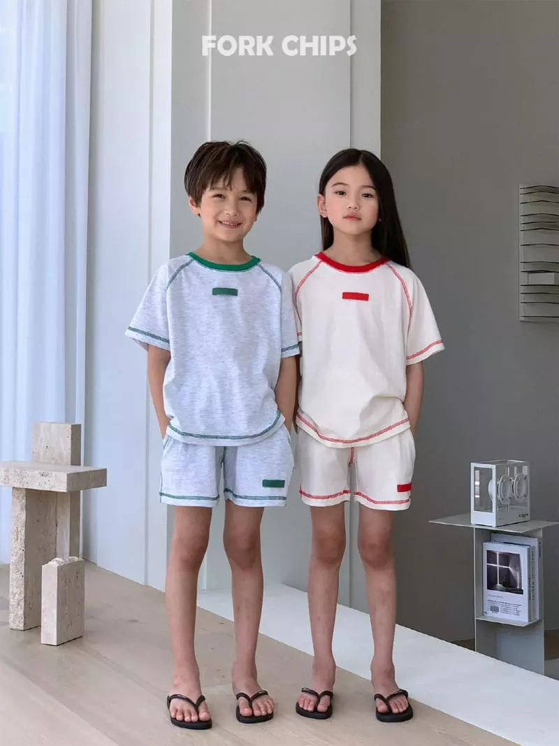 Fork Chips - Korean Children Fashion - #childrensboutique - Baroc Top Bottom Set - 6