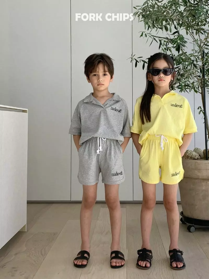 Fork Chips - Korean Children Fashion - #designkidswear - Merci Top Bottom Set - 6