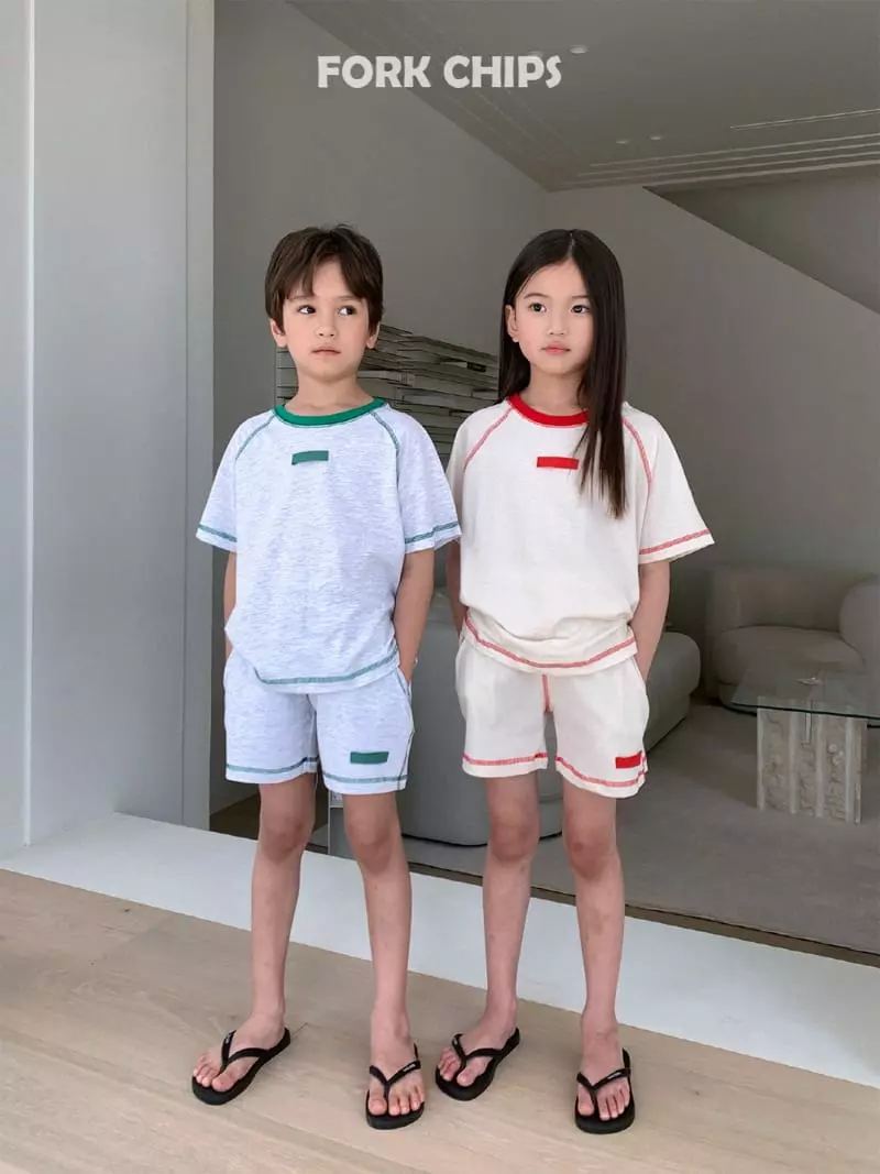 Fork Chips - Korean Children Fashion - #discoveringself - Baroc Top Bottom Set - 8