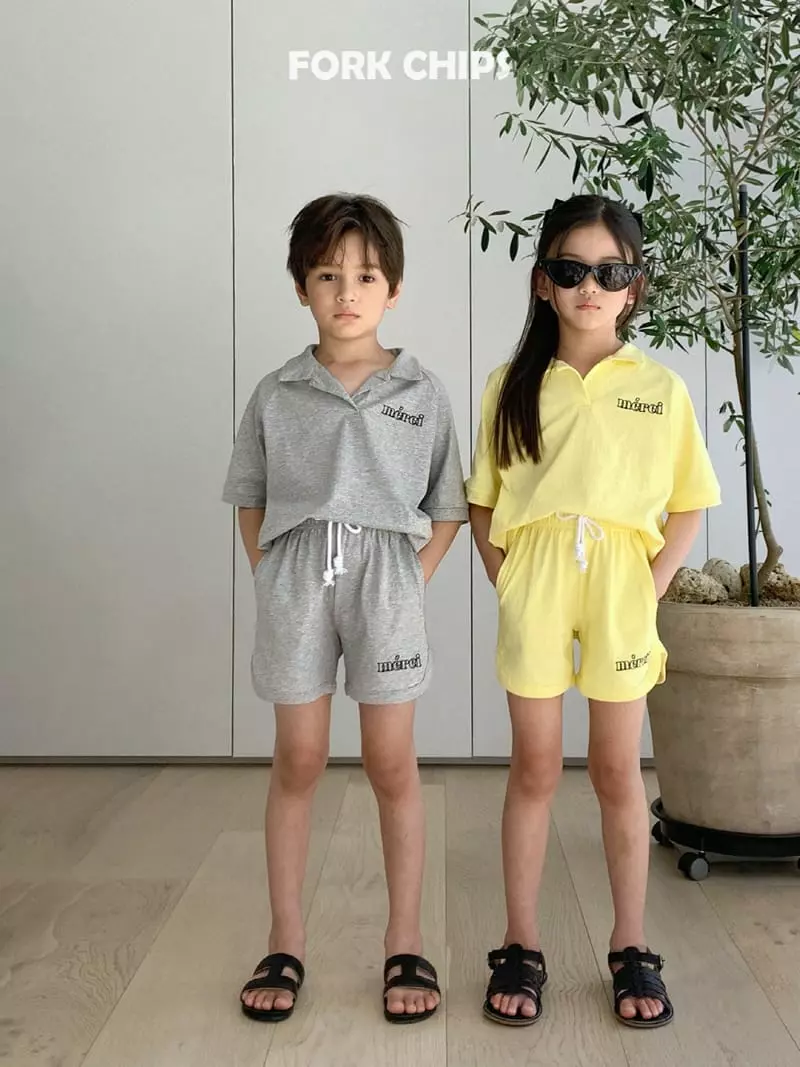 Fork Chips - Korean Children Fashion - #discoveringself - Merci Top Bottom Set - 7