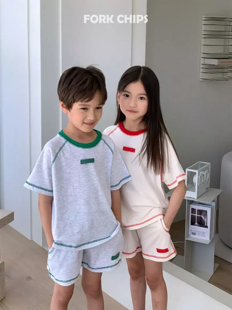 Fork Chips - Korean Children Fashion - #fashionkids - Baroc Top Bottom Set - 9