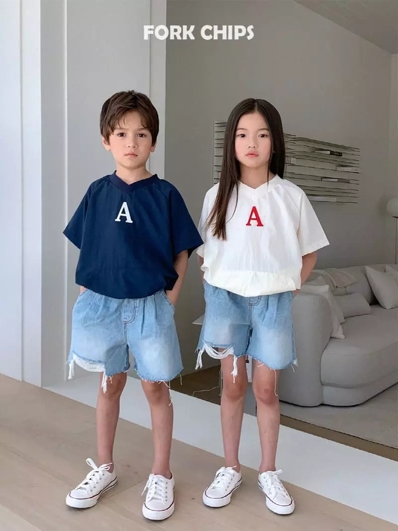 Fork Chips - Korean Children Fashion - #kidsshorts - Abec Pocket Tee - 12