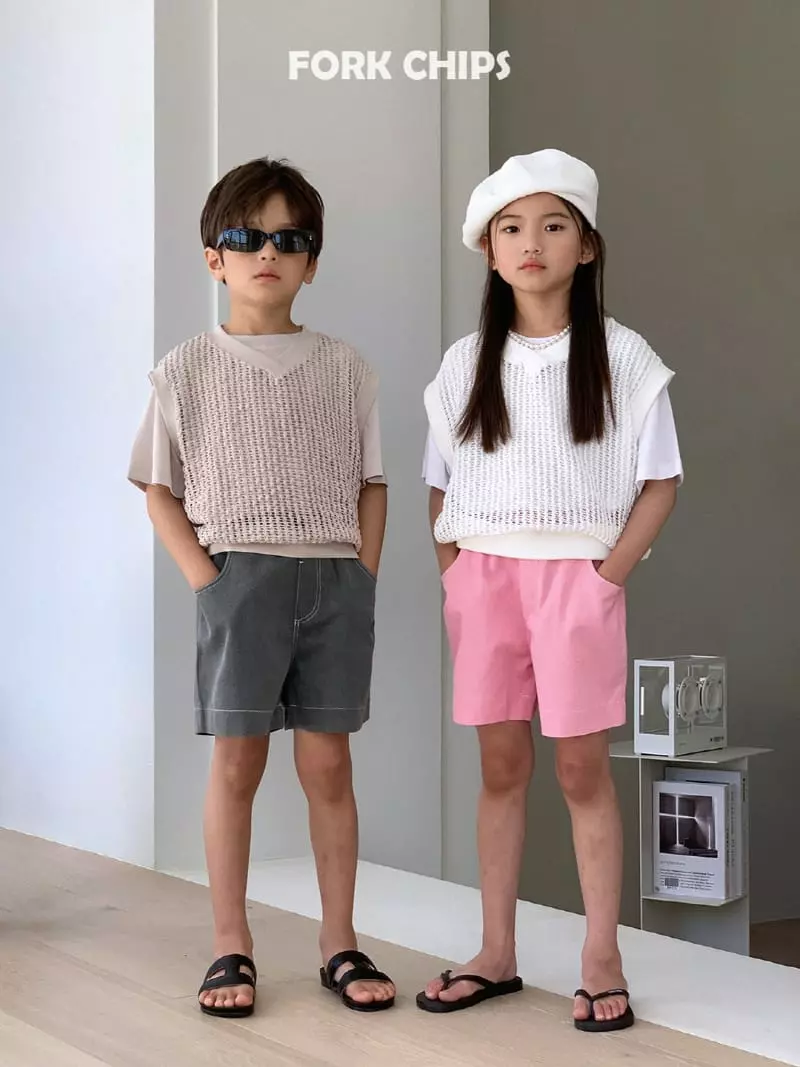 Fork Chips - Korean Children Fashion - #kidsstore - Herry Pigment Shorts - 7