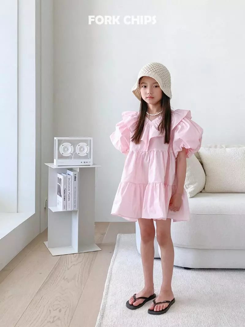 Fork Chips - Korean Children Fashion - #kidsstore - French One-piece - 4