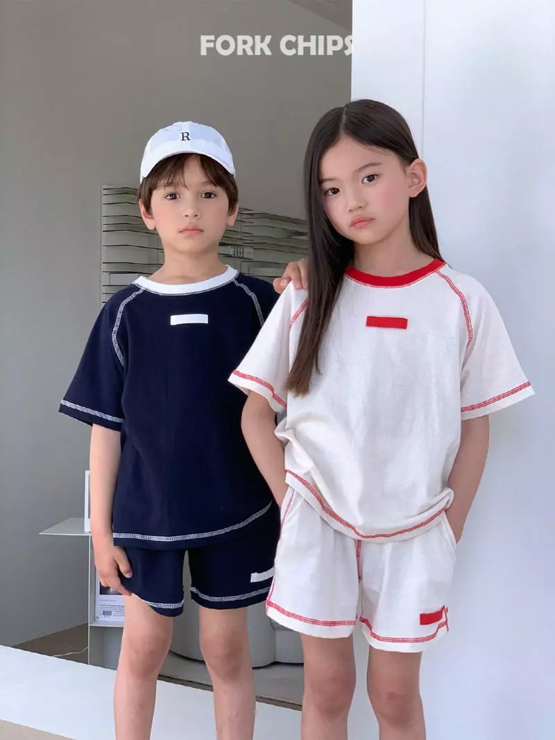 Fork Chips - Korean Children Fashion - #kidzfashiontrend - Baroc Top Bottom Set - 12