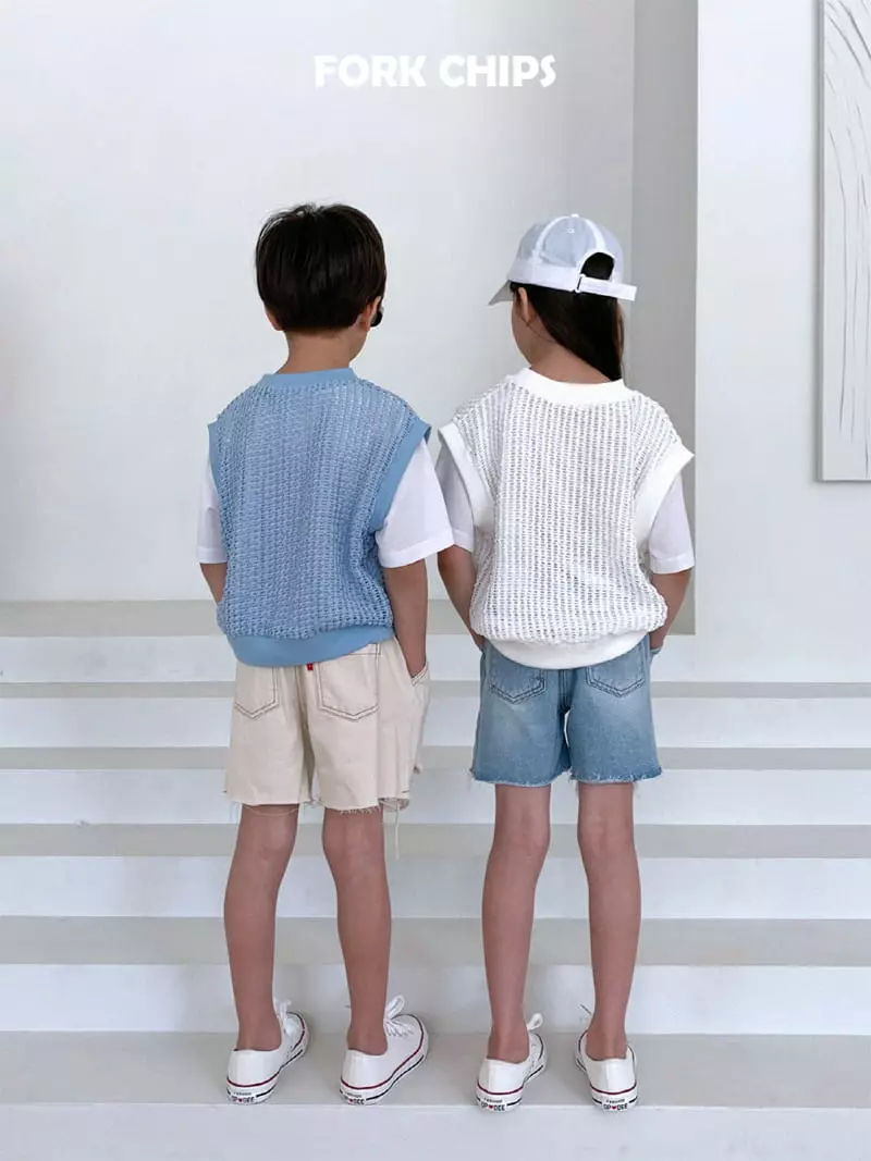 Fork Chips - Korean Children Fashion - #minifashionista - Square Knit Vest - 11