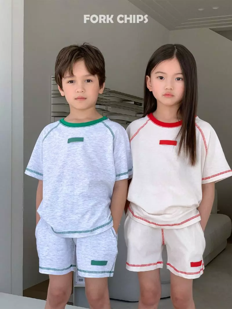 Fork Chips - Korean Children Fashion - #toddlerclothing - Baroc Top Bottom Set - 4