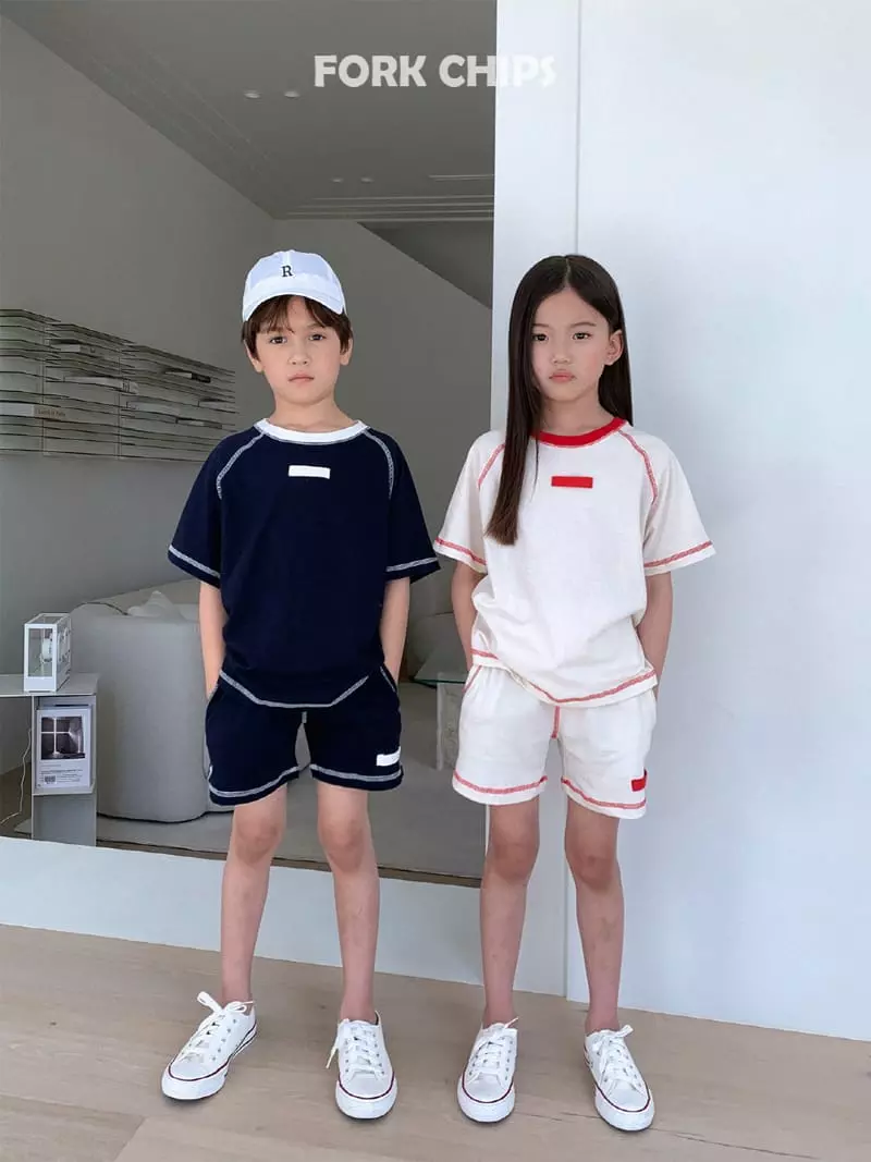 Fork Chips - Korean Children Fashion - #todddlerfashion - Baroc Top Bottom Set - 2