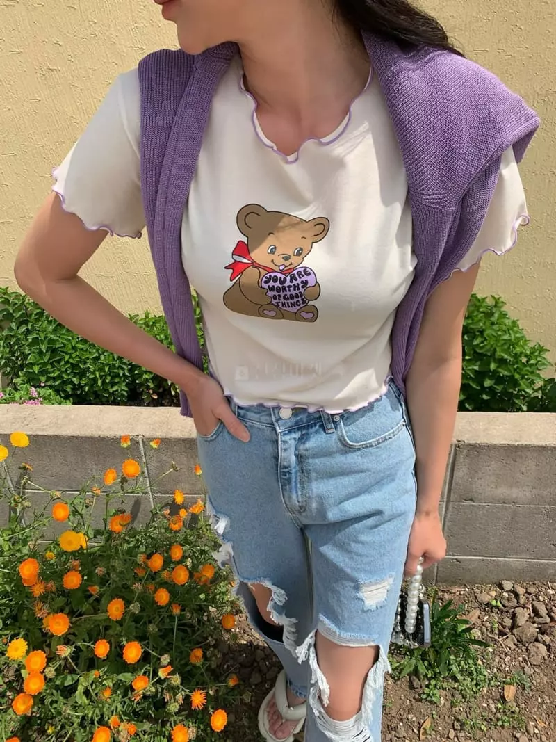Gentlewoman - Korean Women Fashion - #momslook - Love Bear Tee