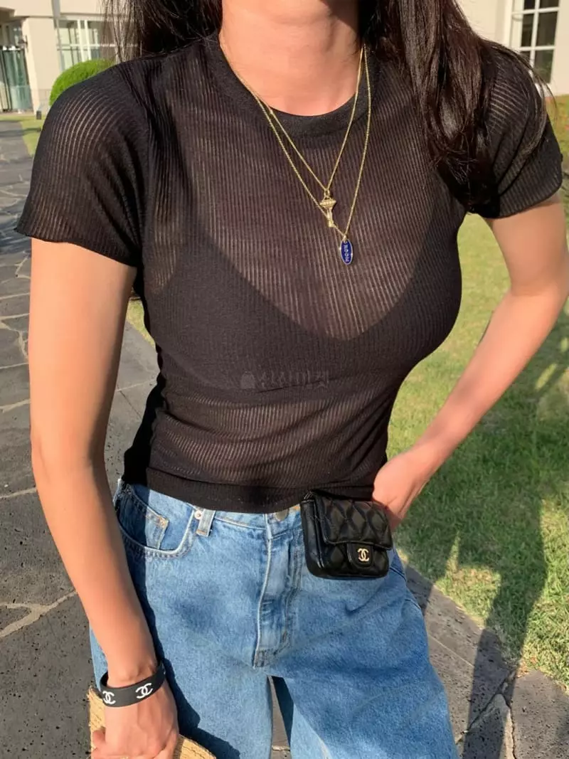 Gentlewoman - Korean Women Fashion - #vintageinspired - See Through Tee - 4