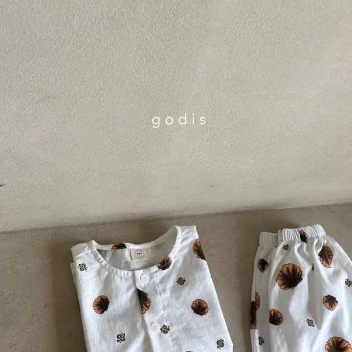 Godis - Korean Children Fashion - #discoveringself - Sea Top Bottom Set - 2