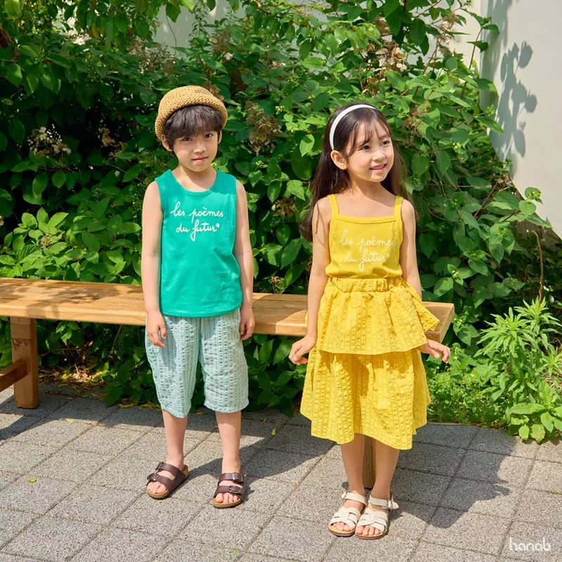 Hanab - Korean Children Fashion - #stylishchildhood - Sunset Top Bottom Set Pants Set - 4