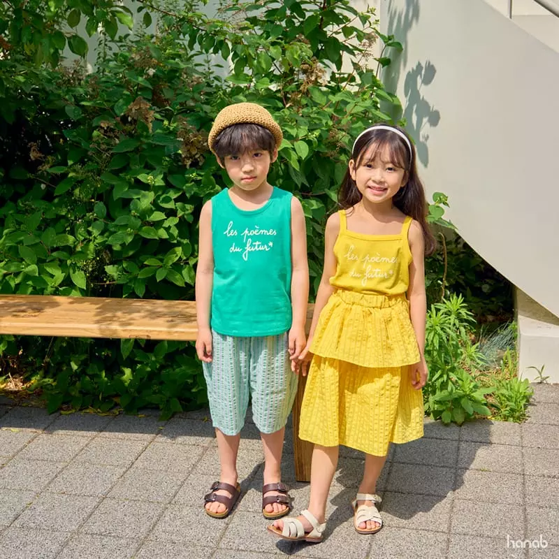 Hanab - Korean Children Fashion - #childofig - Sunset Top Bottom Set Skirt Set - 3