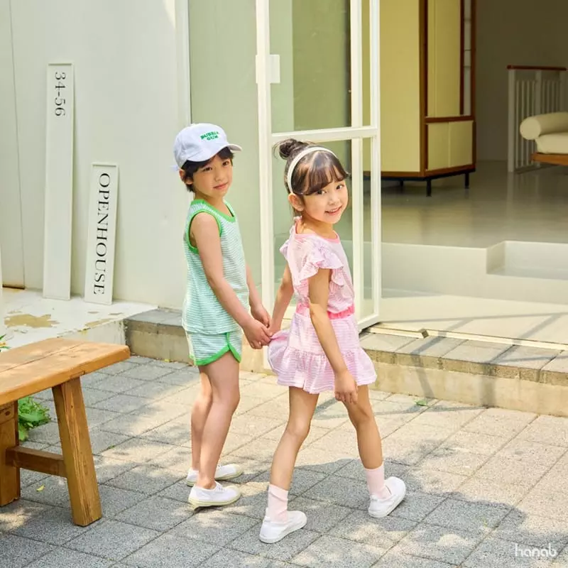 Hanab - Korean Children Fashion - #childrensboutique - Stripes Merci Top Bottom Set