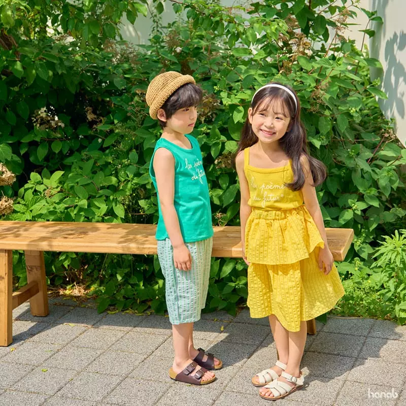 Hanab - Korean Children Fashion - #childrensboutique - Sunset Top Bottom Set Pants Set - 5