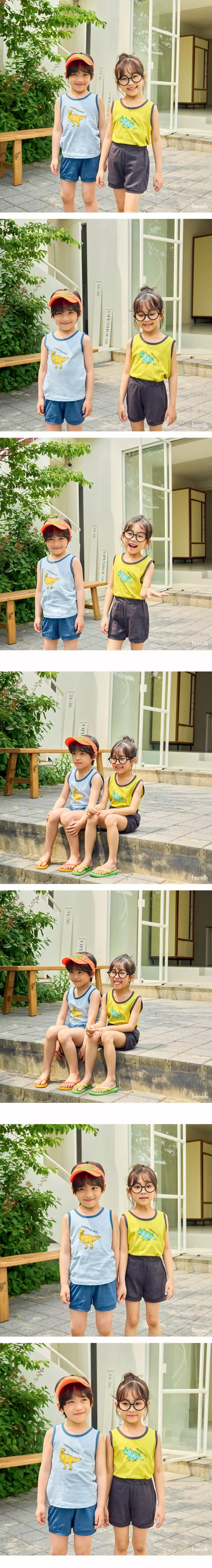 Hanab - Korean Children Fashion - #fashionkids - Saurus Top Bottom Set