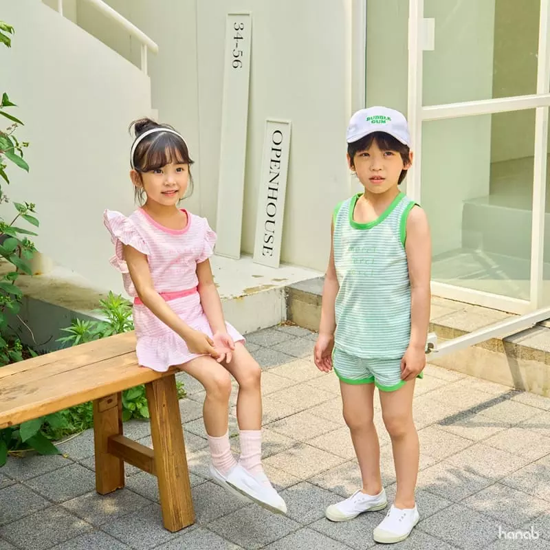 Hanab - Korean Children Fashion - #kidsshorts - Stripes Merci Top Bottom Set - 5