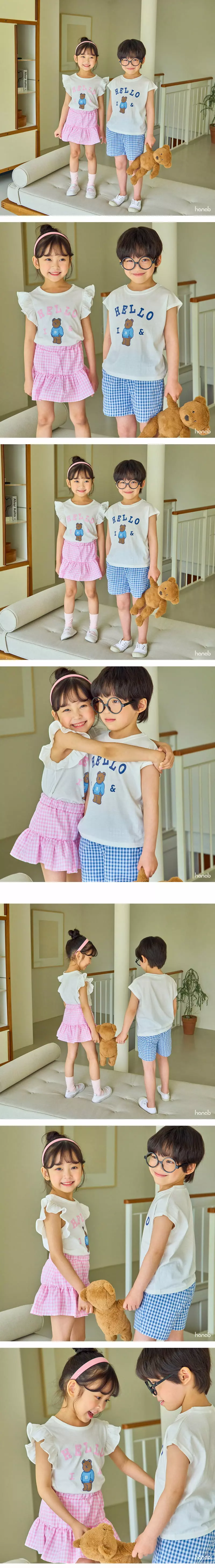 Hanab - Korean Children Fashion - #kidsshorts - Hello Bear Top Bottom Set