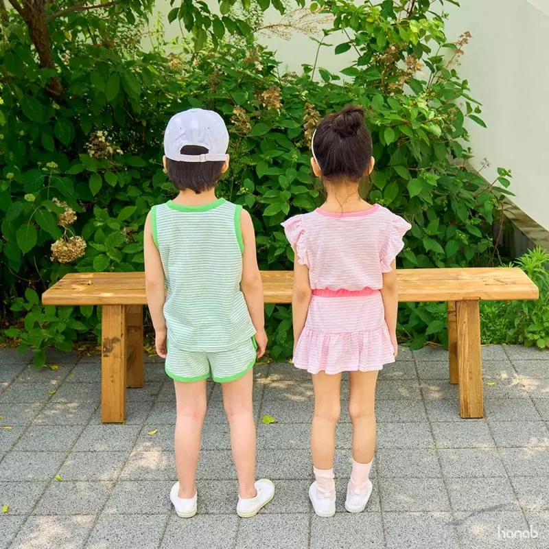 Hanab - Korean Children Fashion - #littlefashionista - Stripes Merci Top Bottom Set - 9