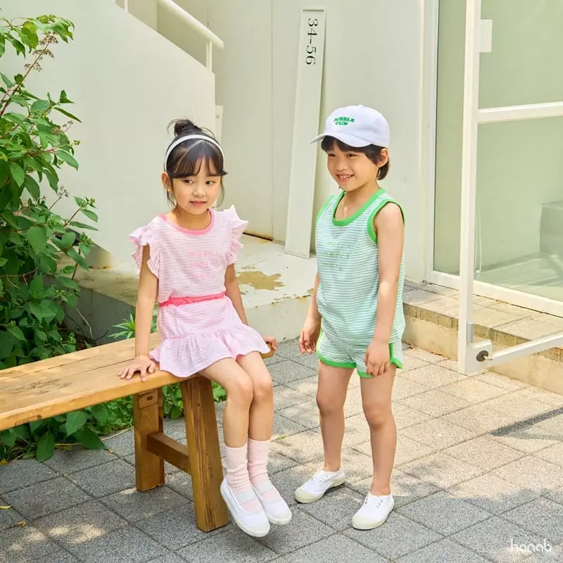 Hanab - Korean Children Fashion - #minifashionista - Stripes Merci Top Bottom Set - 11