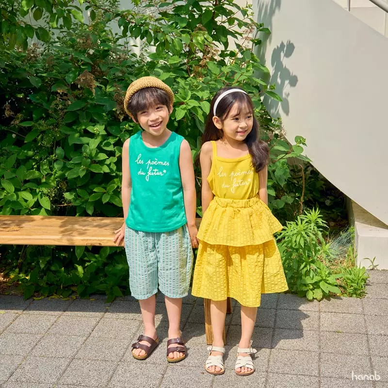 Hanab - Korean Children Fashion - #toddlerclothing - Sunset Top Bottom Set Pants Set - 2