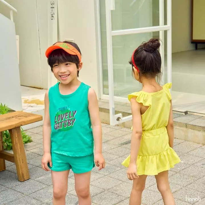 Hanab - Korean Children Fashion - #toddlerclothing - Gatsby Top Bottom Set - 3