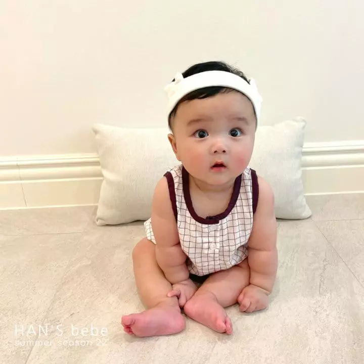 Han's - Korean Baby Fashion - #babyboutique - Bebe Check Bodysuit - 8