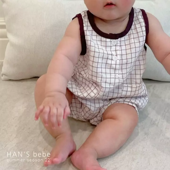 Han's - Korean Baby Fashion - #babyboutique - Bebe Check Bodysuit - 9